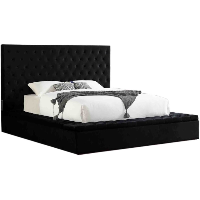 Best Master Furniture Cierra Fabric Platform California King Bed in Black