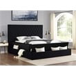 Best Master Furniture Cierra Fabric Platform King Bed with Storage in Black