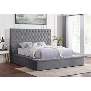 Best Master Furniture Cierra Platform California King Bed with Storage in Gray