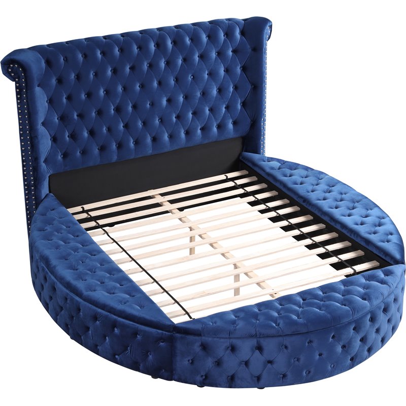 Best Master Furniture Isabella Velvet Platform Queen Bed with Storage