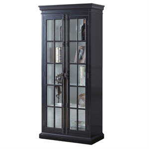 Polich Black and White Storage Curio Cabinet