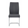 Gudmund 2-piece Modern Dining Chairs in Gray Faux Leather