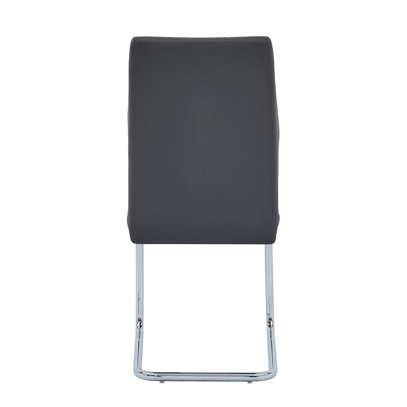 Gudmund 2-piece Modern Dining Chairs in Gray Faux Leather