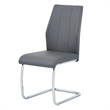 Gudmund 2-piece Modern Dining Chairs in Gray Faux Leather