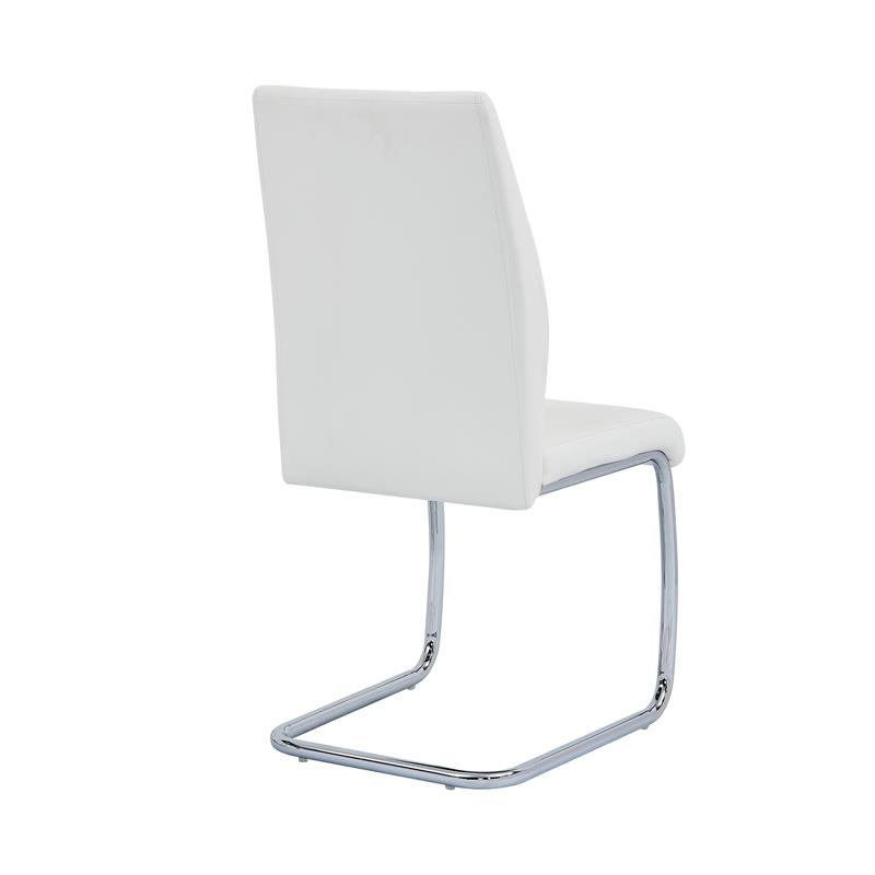 Gudmund 2-piece Modern Dining Chairs in White Faux Leather