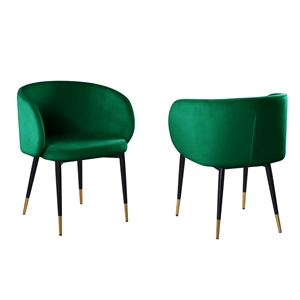 hemingway velvet upholstered side chair in green