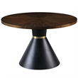Hemingway Round Oak Wood Dinette Table with Black Base