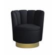 Ellis Velvet Upholstered Swivel Accent Chair in Black Velvet