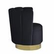 Ellis Velvet Upholstered Swivel Accent Chair in Black Velvet