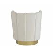 Ellis Velvet Upholstered Swivel Accent Chair in Cream Velvet