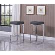 Dorrington Modern Faux Leather Backless Bar Stool in Gray/Silver (Set of 2)
