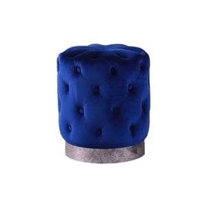 Jacobson Tufted Velvet Blue Accent Ottoman