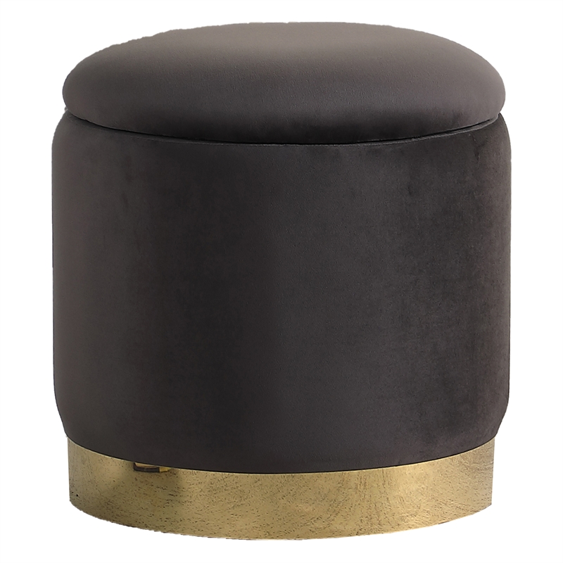 Jacobson Tufted Velvet Gray Accent Ottoman