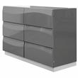 Leon Modern High Gloss Dresser in Gray