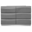 Leon Modern High Gloss Dresser in Gray
