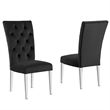Layla Modern Velvet Upholstered Side Chairs in Black (Set of 2)