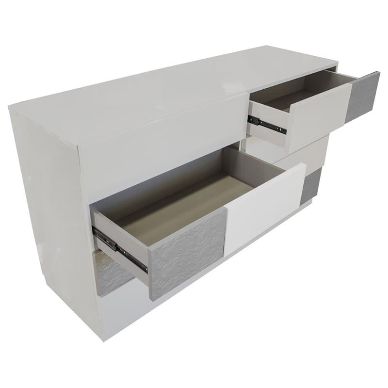 Naple Modern Dresser in Gray/Silver