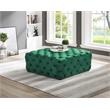 Kelly Square Transitional Velvet Fabric Ottoman in Green