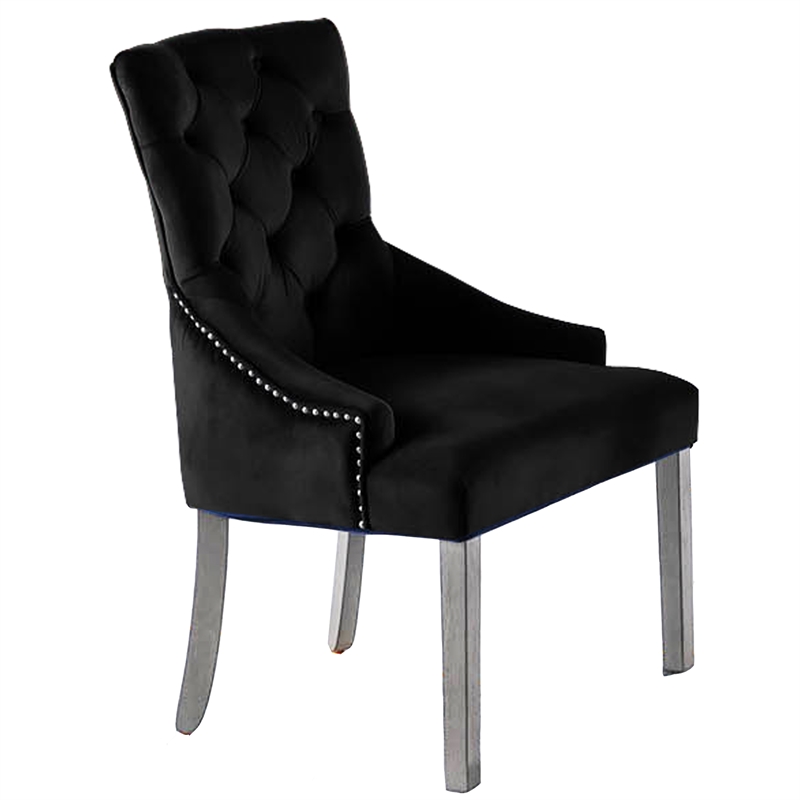 Jameson Velvet Upholstered Dining Chairs in Black (Set of 2)