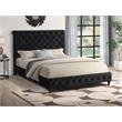 Ashley Tufted Velvet Fabric Queen Platform Bed in Black