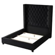 Yvonne Velvet Upholstered Cali King Platform Bed in Black