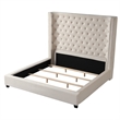 Yvonne Velvet Upholstered Cali King Platform Bed in Beige