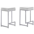 Dorrington Velvet Backless Counter Height Stool in White/Silver (Set of 2)