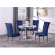 Layla 5-piece Modern Faux Marble Round Dining Set in Blue