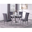 Layla 5-piece Modern Faux Marble Round Dining Set in Gray