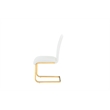 Alison Faux Leather Chrome Dining Side Chair in White/Gold (Set of 2)