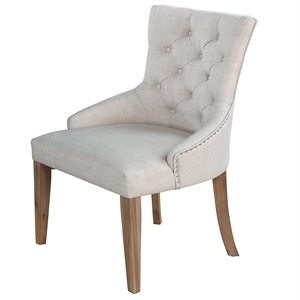 zoey beige tufted linen dining chairs (set of 2)
