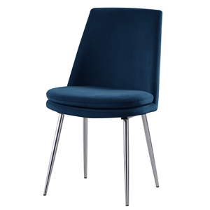 best master sandler blue velvet upholstered side chairs (set of 2)