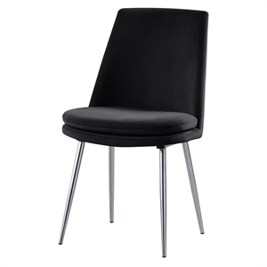 best master sandler black velvet upholstered side chairs (set of 2)