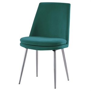 best master sandler green velvet upholstered side chairs (set of 2)
