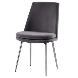 best master sandler gray velvet upholstered side chairs (set of 2)