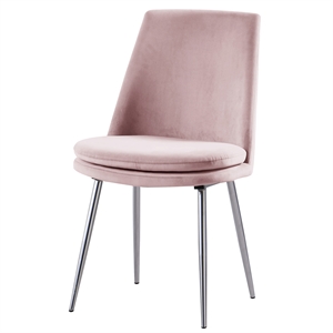 best master sandler pink velvet upholstered side chairs (set of 2)