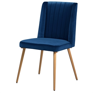 best master newport blue velvet upholstered parsons chairs (set of 2)