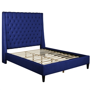 best master bellanova navy blue tufted velvet california king platform bed