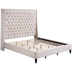 best master bellanova cream tufted velvet queen platform bed