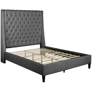 best master bellanova gray tufted velvet california king platform bed