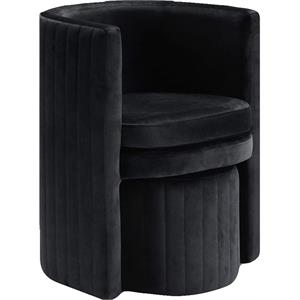 best master seager black velvet round arm chair with ottoman