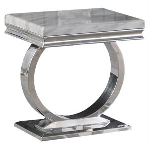 lexington square faux marble end table