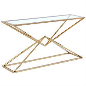 emerson gold glass console table