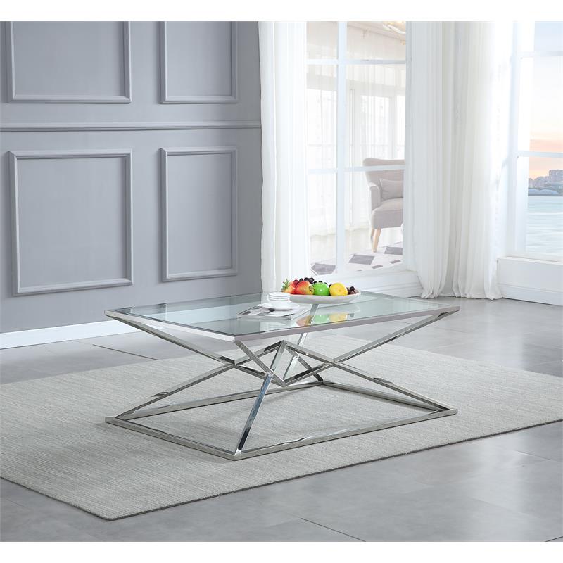 Emerson Silver Glass Coffee Table