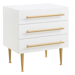 bellanova white nightstand with gold accents