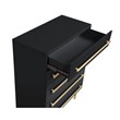Best Master Bellanova 5-Drawers Bedroom Chest in Black with Gold Accents