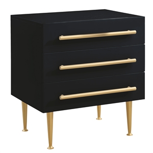bellanova black nightstand with gold accents