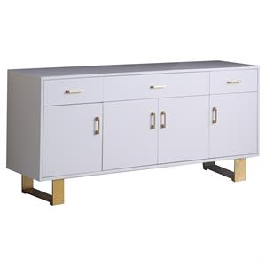 tyrion white lacquer sideboard with gold accents