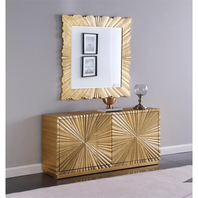 Lacy Metallic Gold Sheen Sideboard