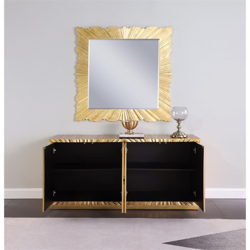 Lacy Metallic Gold Sheen Sideboard